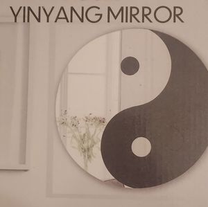 Large Yin Yang Wall Hanging Mirror Black White Boho Bohemian Decor Home Accent